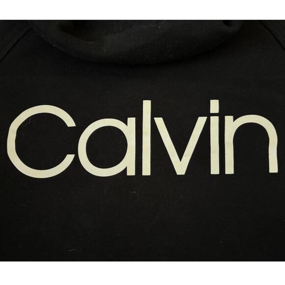 Calvin Klein Black Logo Mock Neck Sweatshirt Womens Size L - Picture 2 of 7
